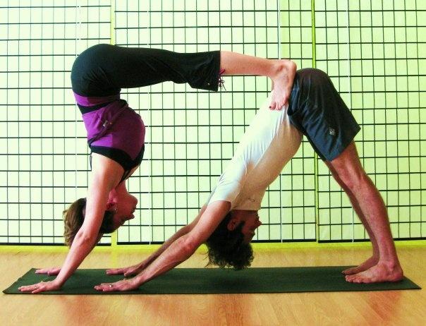 double down dog couples yoga poses