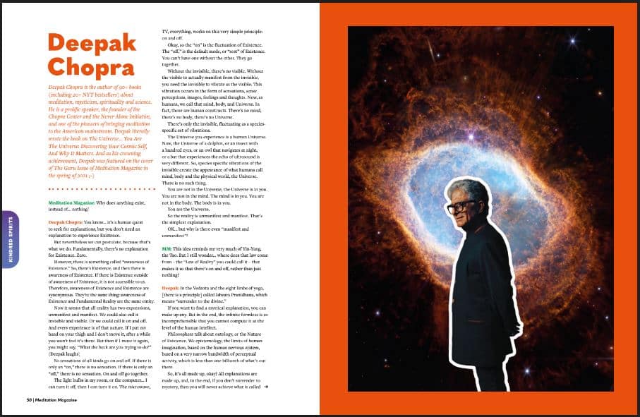 deepak chopra universe meditation magazine
