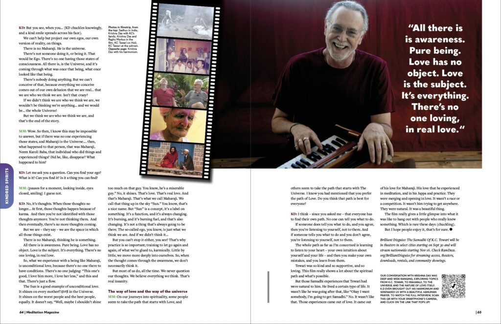 Krishna Das Meditation Magazine Interview